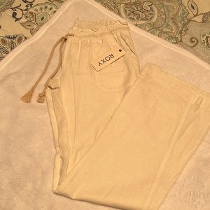 Cream color Roxy linen pants